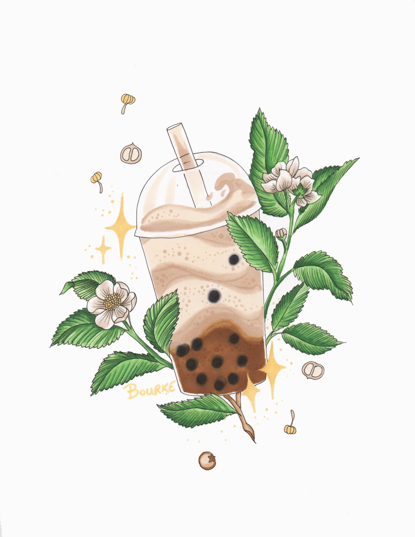 Milk Tea Boba - Original Illustration